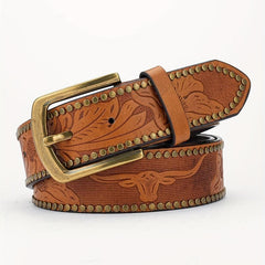 Alloy Buckle PU Striped Belt for Men