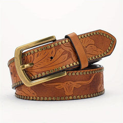 Alloy Buckle PU Striped Belt for Men