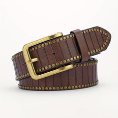 Alloy Pin Buckle PU Striped Belt for Men