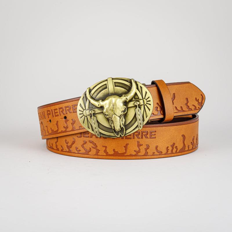 Men's Retro Bull Head Buckle Belt for Outdoor Party