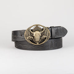 Men's Bull Head Pattern Buckle Belt Husband Boyfriends Birthday