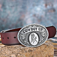 Western Cowboy Belt Buckle Retro Pattern COWBOYUP Personality Buckle