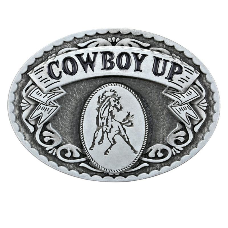 Western Cowboy Belt Buckle Retro Pattern COWBOYUP Personality Buckle