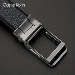Men's Leather Casual Belt w/Automatic Buckle - Gift for Him