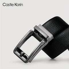 Men's Leather Casual Belt w/Automatic Buckle - Gift for Him