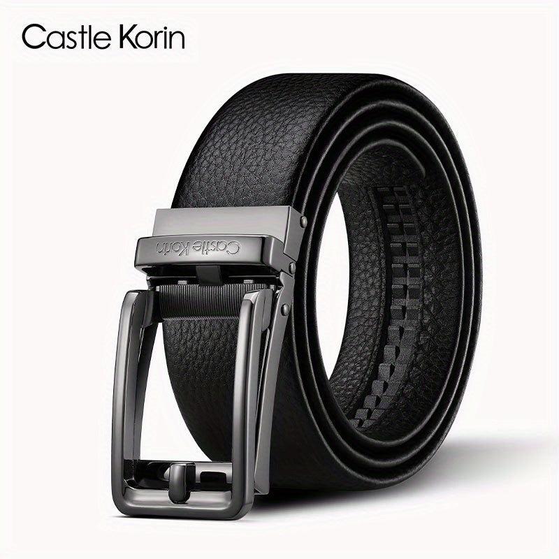 Men's Leather Casual Belt w/Automatic Buckle - Gift for Him