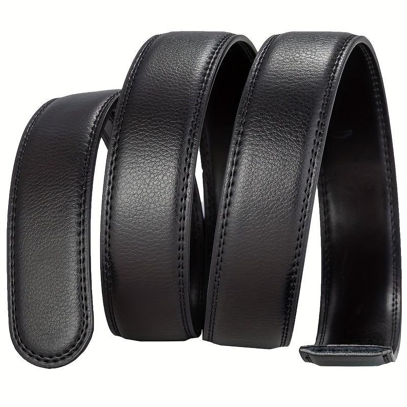 Men's Leather Belt Automatic Buckle Business Waist Strap
