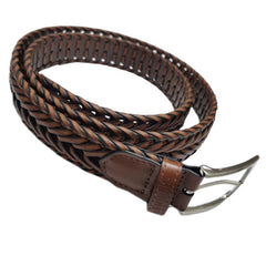 Men's Hollow Buckle Leather Belt for Outdoor Party Holiday