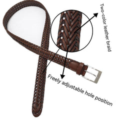 Men's Hollow Buckle Leather Belt for Outdoor Party Holiday