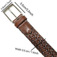 Men's Hollow Buckle Leather Belt for Outdoor Party Holiday