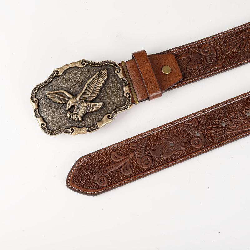 Men's Eagle Pattern Buckle Belt for Outdoor Party