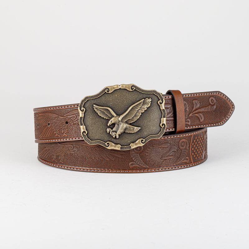 Men's Eagle Pattern Buckle Belt for Outdoor Party
