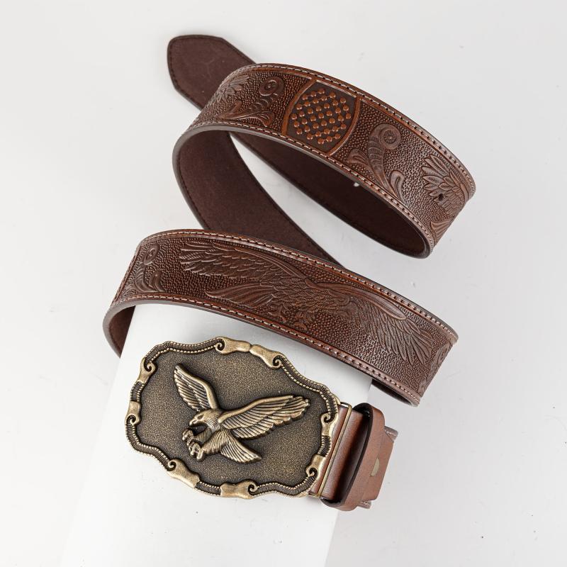 Men's Eagle Pattern Buckle Belt for Outdoor Party