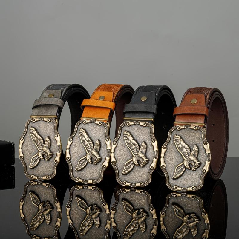 Men's Eagle Pattern Buckle Belt for Outdoor Party