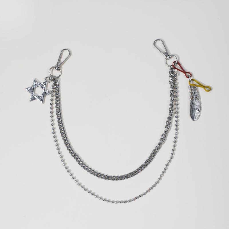 Men's Six Pointed Star Leaf Pants Chain