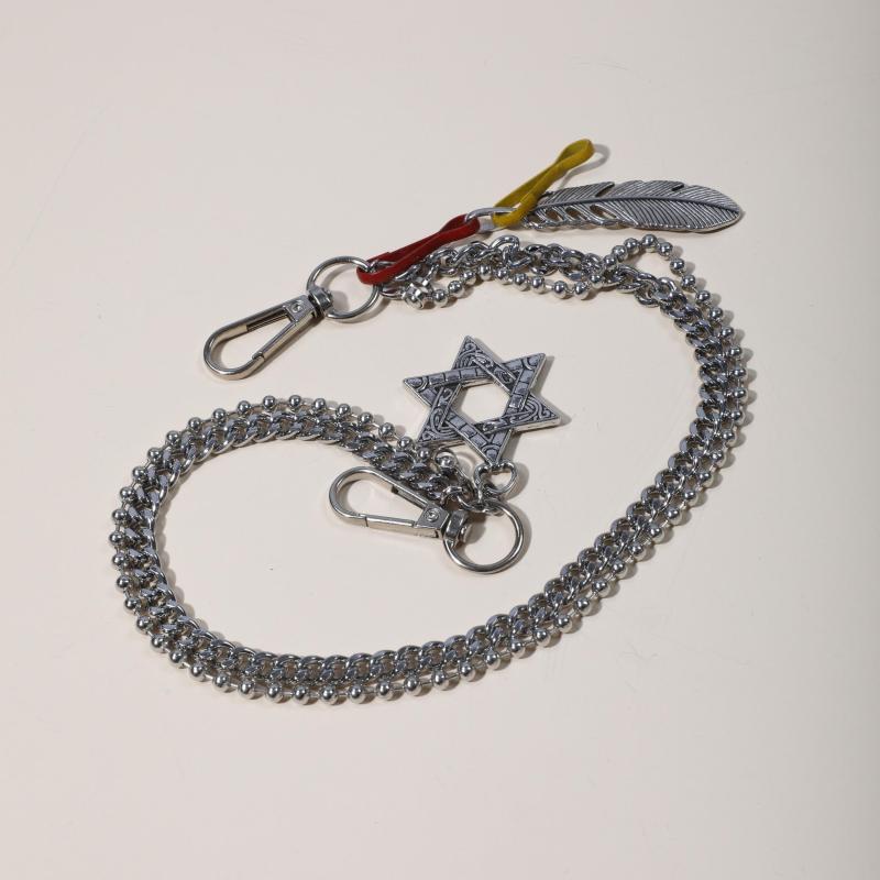 Men's Six Pointed Star Leaf Pants Chain
