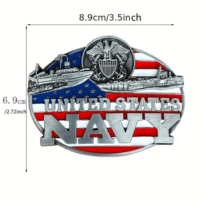 High Alloy US Navy Warship Belt Buckle Western Style