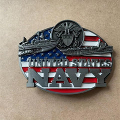 High Alloy US Navy Warship Belt Buckle Western Style