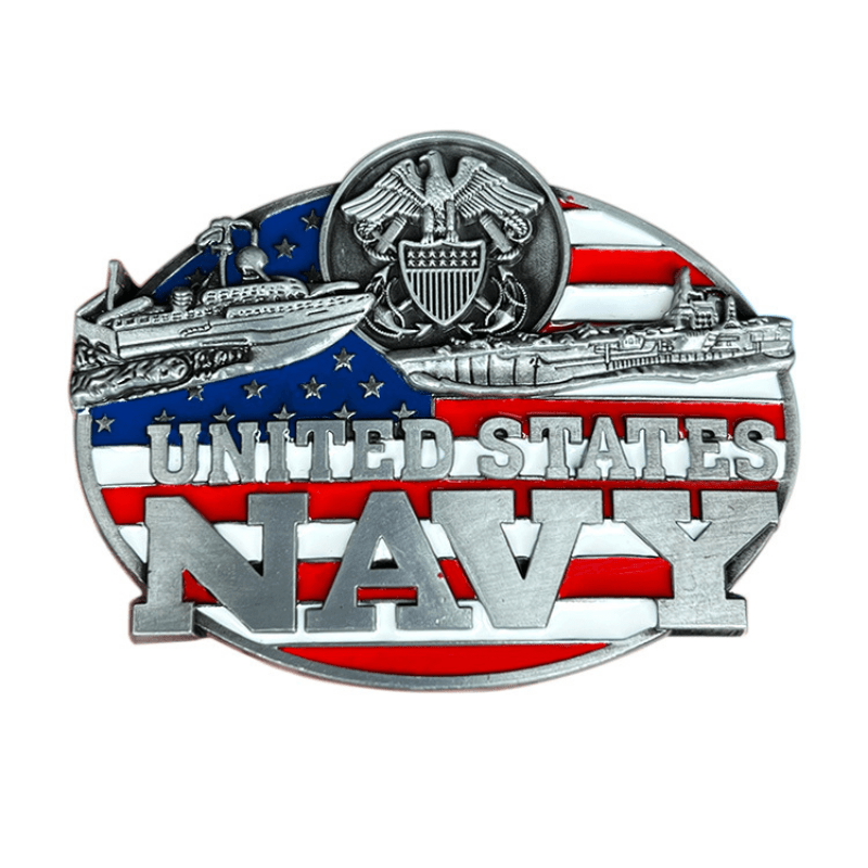 High Alloy US Navy Warship Belt Buckle Western Style