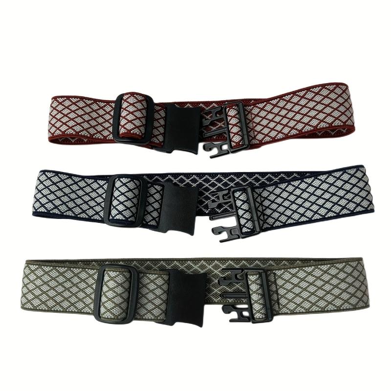 2 Pack No Show Elastic Belt Pants Adjuster Plastic Buckle