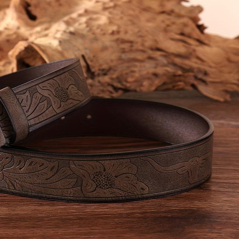 Western Cowboy Retro Embossed Men's Business Belt