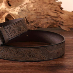 Western Cowboy Retro Embossed Men's Business Belt
