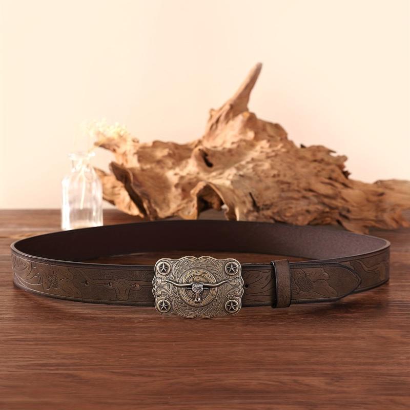 Western Cowboy Retro Embossed Men's Business Belt