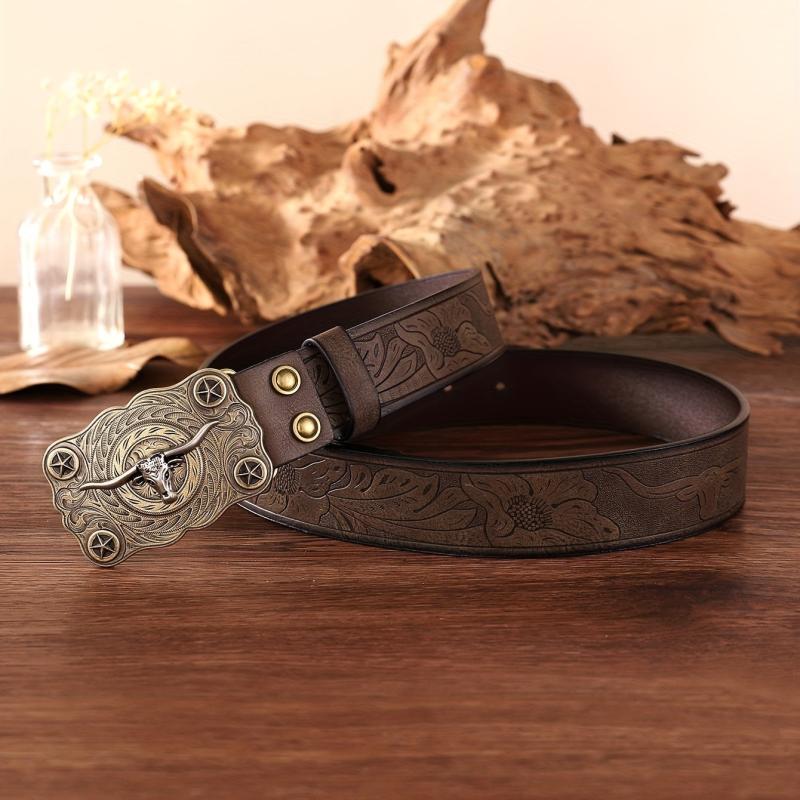 Western Cowboy Retro Embossed Men's Business Belt