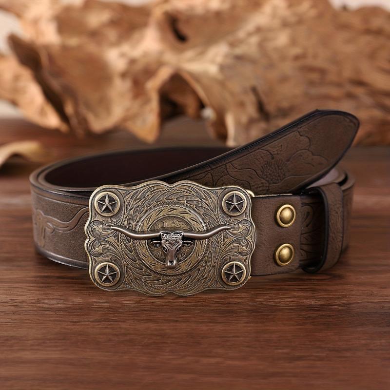 Western Cowboy Retro Embossed Men's Business Belt