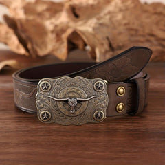 Western Cowboy Retro Embossed Men's Business Belt