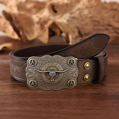 Western Cowboy Retro Embossed Men's Business Belt