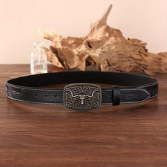 Retro Western Cowboy Men's Belt Casual Business PU Leather Belt