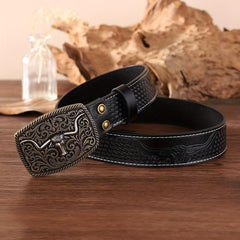 Retro Western Cowboy Men's Belt Casual Business PU Leather Belt