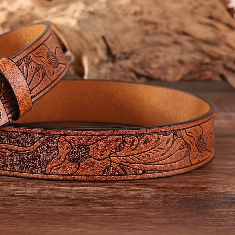 Western Cowboy Business PU Leather Belt for Men
