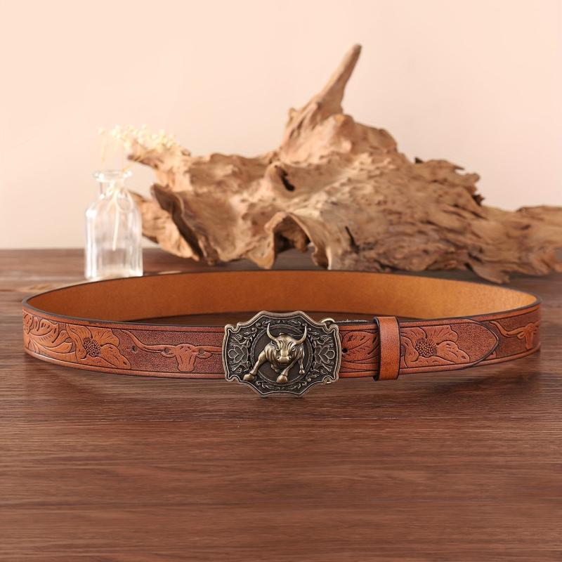 Western Cowboy Business PU Leather Belt for Men