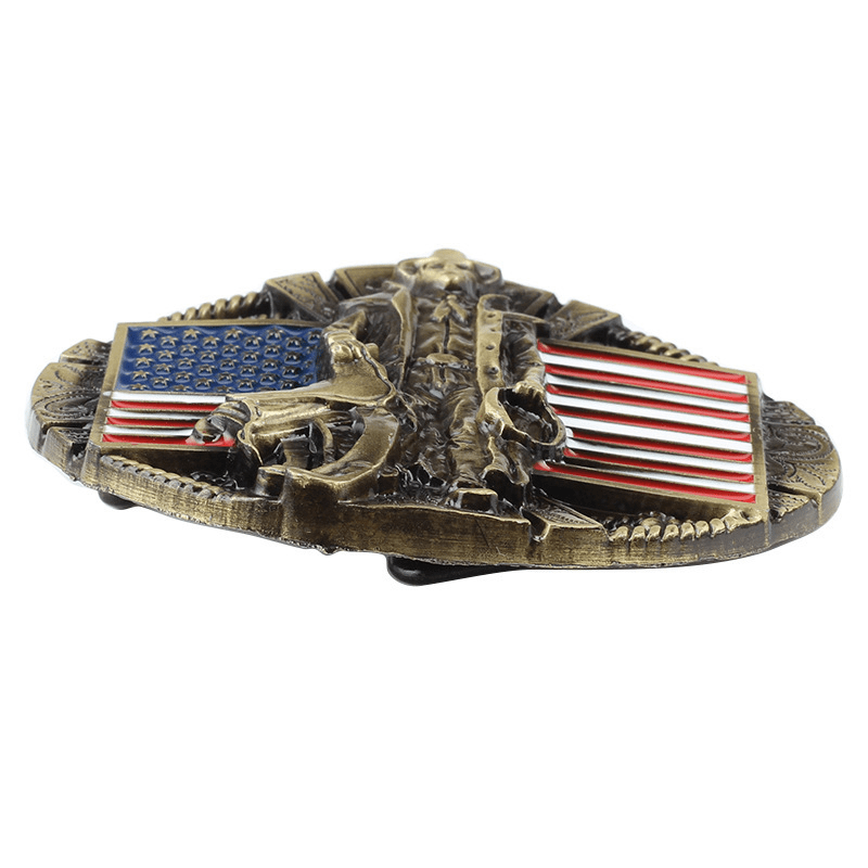 Western Cowboy Style Belt Buckle High Zinc Alloy Flag Belt Buckle