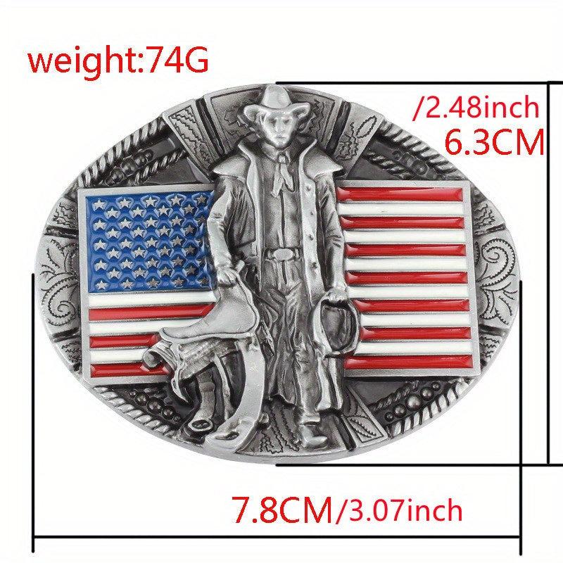 Western Cowboy Style Belt Buckle High Zinc Alloy Flag Belt Buckle
