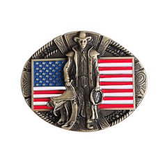 Western Cowboy Style Belt Buckle High Zinc Alloy Flag Belt Buckle