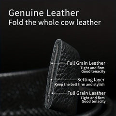 Men's Automatic Buckle Belt Leather Business Casual Pants