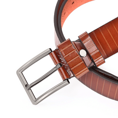 Men's PU Leather Buckle Belt For Business Man Suit Pants Trousers Jeans