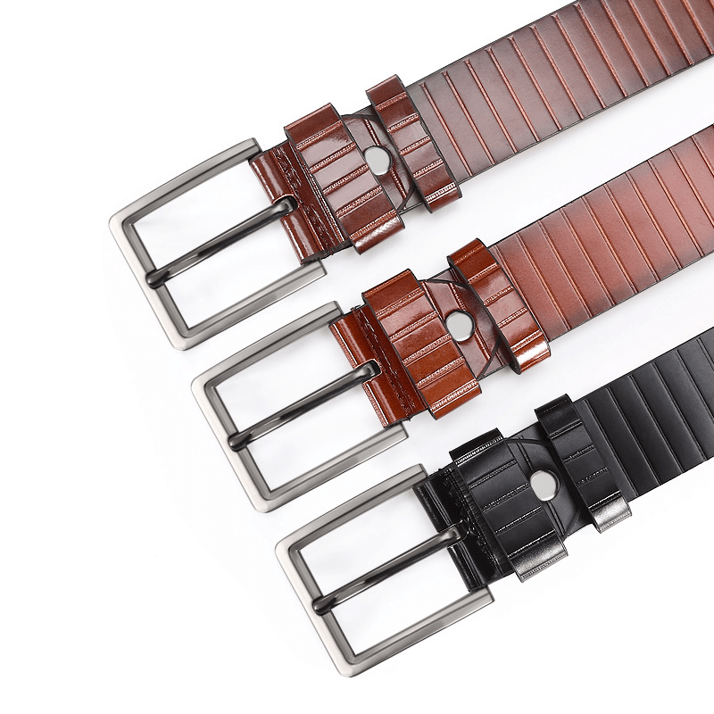 Men's PU Leather Buckle Belt For Business Man Suit Pants Trousers Jeans