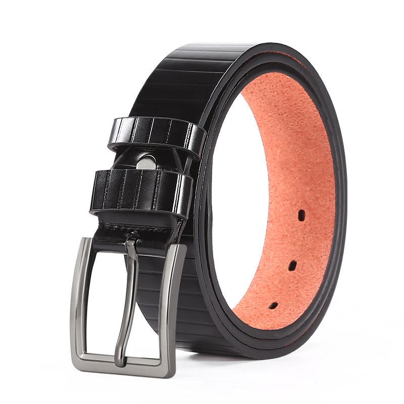 Men's PU Leather Buckle Belt For Business Man Suit Pants Trousers Jeans