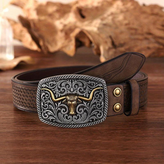 Men's Western Cowboy Retro Embossed Belt