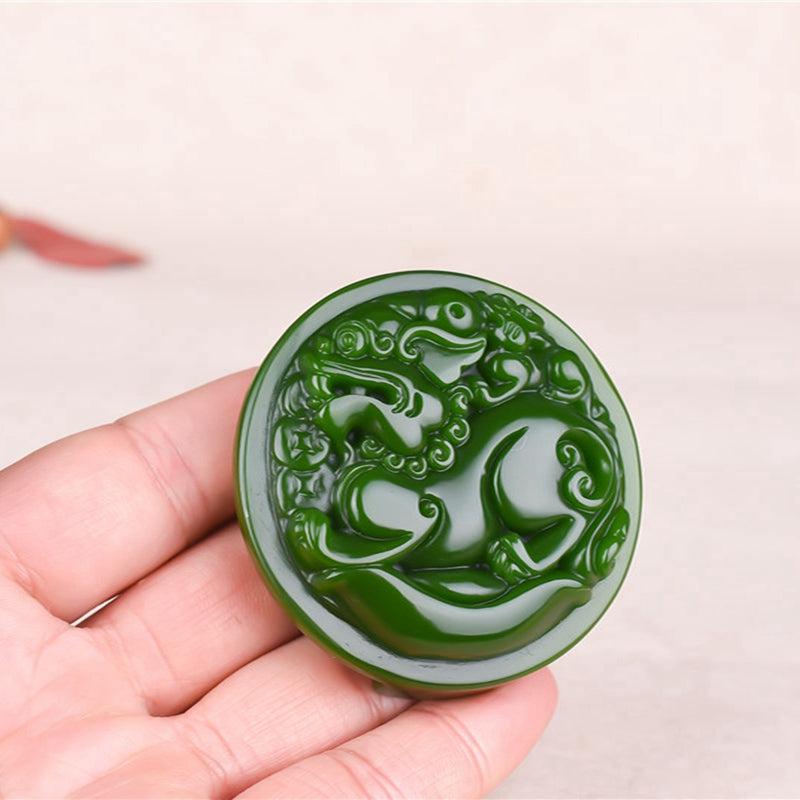 Men's Jade Pixiu Belt Buckle, Feng Shui Lucky Charm