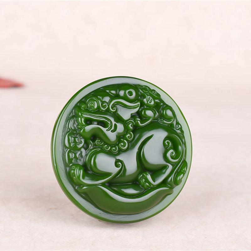 Men's Jade Pixiu Belt Buckle, Feng Shui Lucky Charm
