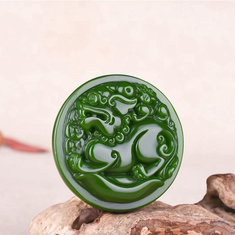 Men's Jade Pixiu Belt Buckle, Feng Shui Lucky Charm