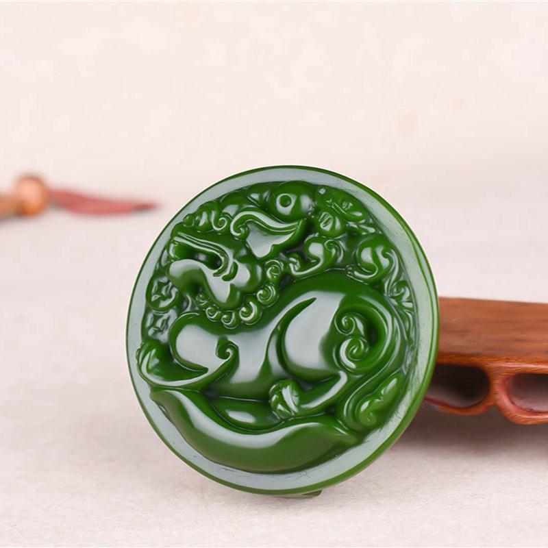 Men's Jade Pixiu Belt Buckle, Feng Shui Lucky Charm
