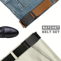 Rivet Automatic Buckle Alloy Belt Casual Adjustable Belt For Men