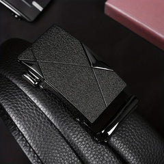 First Layer Cowhide Men's Belts with Automatic Buckle Joker Business Youth Belts
