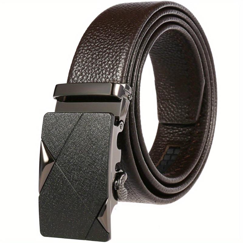 First Layer Cowhide Men's Belts with Automatic Buckle Joker Business Youth Belts